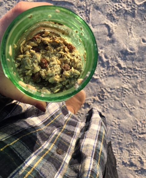 2018 Oatmeal Raisin Overnight Oats Overnight Oats while camping