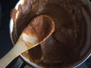 pumpkin puree on the stove