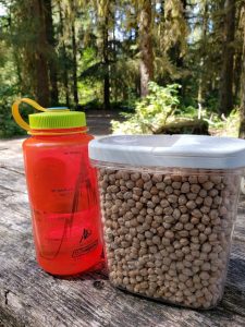 Dried beans and a Nalgene bottle go together perfectly while camping 