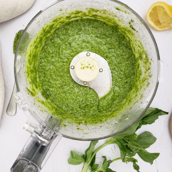 IMG_20210527_071314_952 arugula pesto freshly made in the food processor
